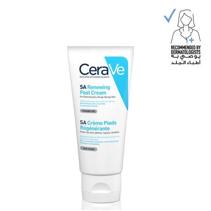 CeraVe SA Renewing Foot Cream for Dry, Rough, and Cracked feet with Hyaluronic Acid 88Ml