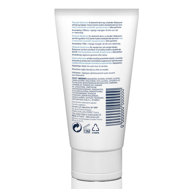 CeraVe Therapeutic Hand Cream for Dry Cracked Hands With Hyaluronic Acid