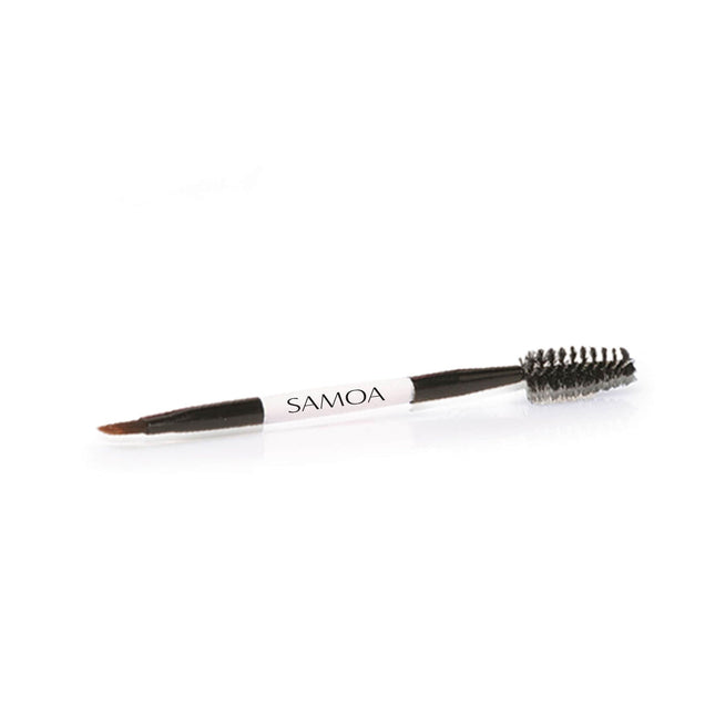 Samoa Double Ended Eyebrow Brush (White)