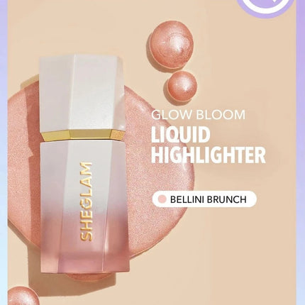 Sheglam Glow Bloom Liquid Highlighter-Gel Cream Highlighter Shimmer Dewy Finish Long Wear