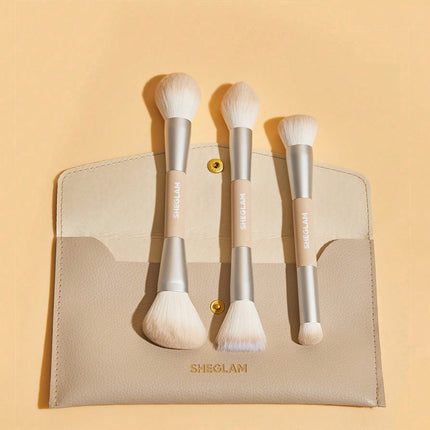 Sheglam Brush Set Foundation , Concealer & Highlighter with Bag