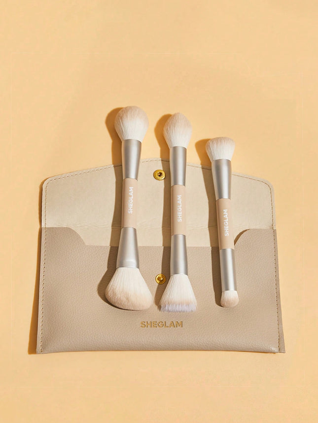 Sheglam Brush Set Foundation , Concealer & Highlighter with Bag