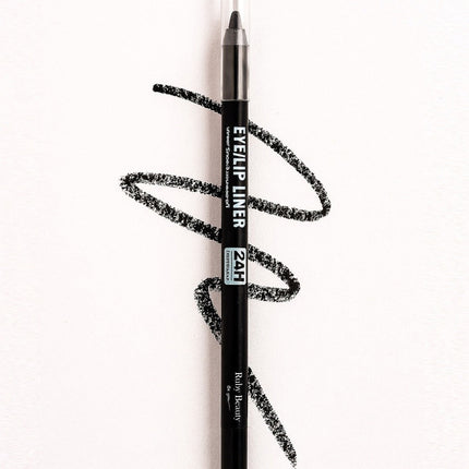 Ruby Beauty 2-in-1 Eye & Lip Liner – Waterproof Black Pencil